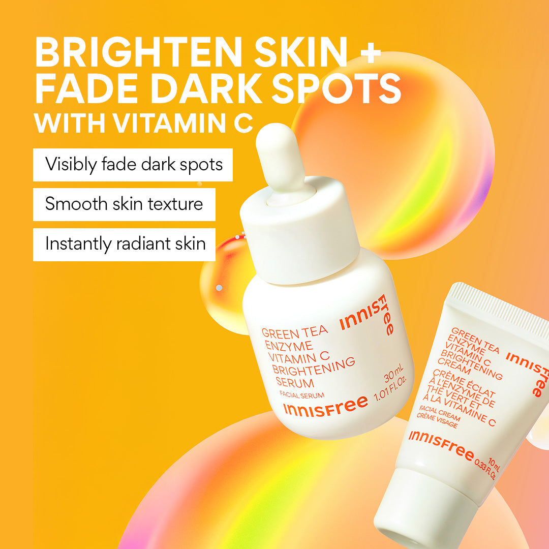 brighten skin and fade dark spots with vitamin c serum and vitamin c gel cream