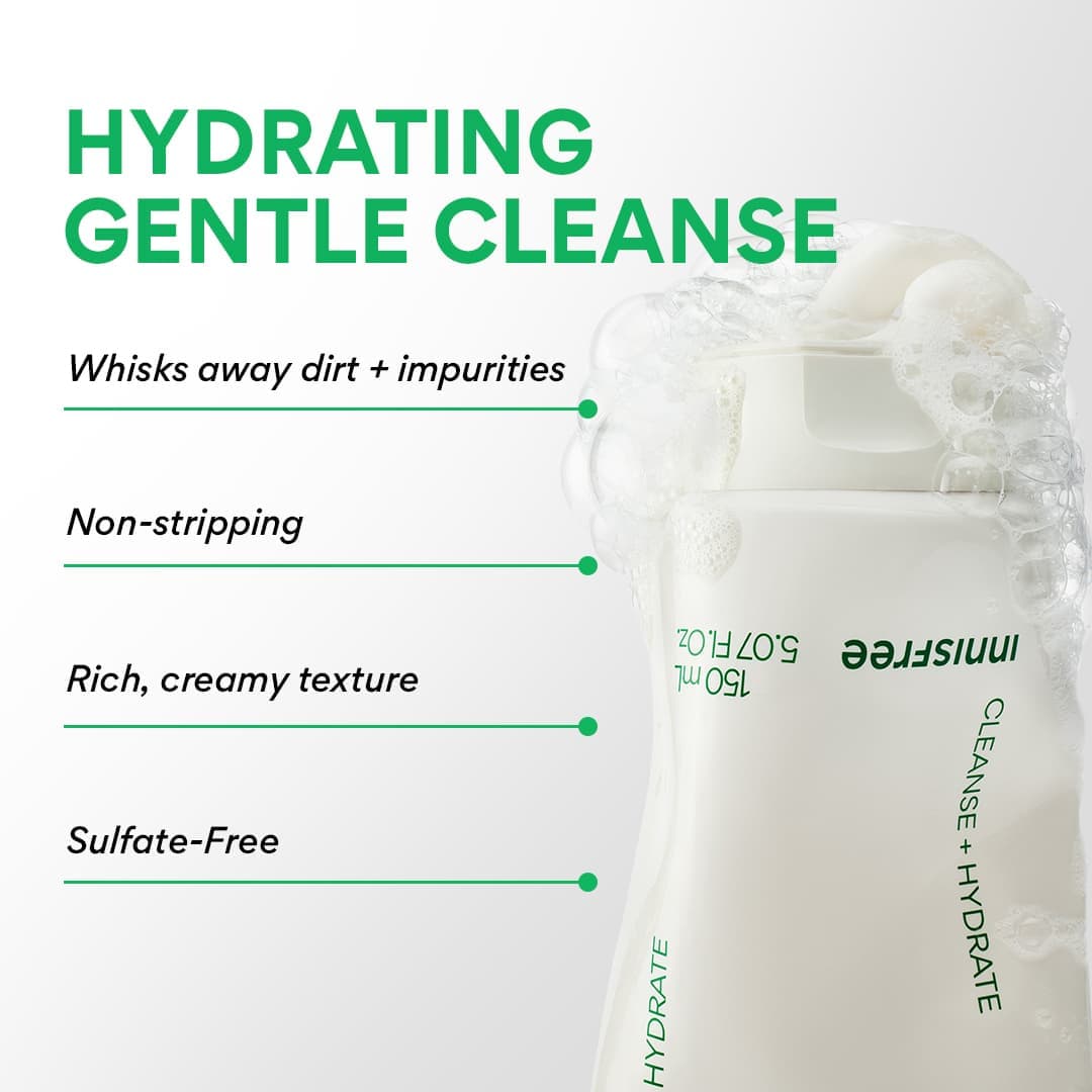 hydrating gentle cleanse with green tea cleansing foam