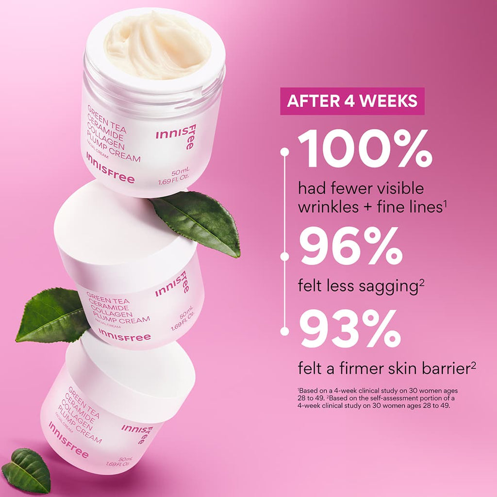 Green Tea Ceramide Collagen Plump Cream claims