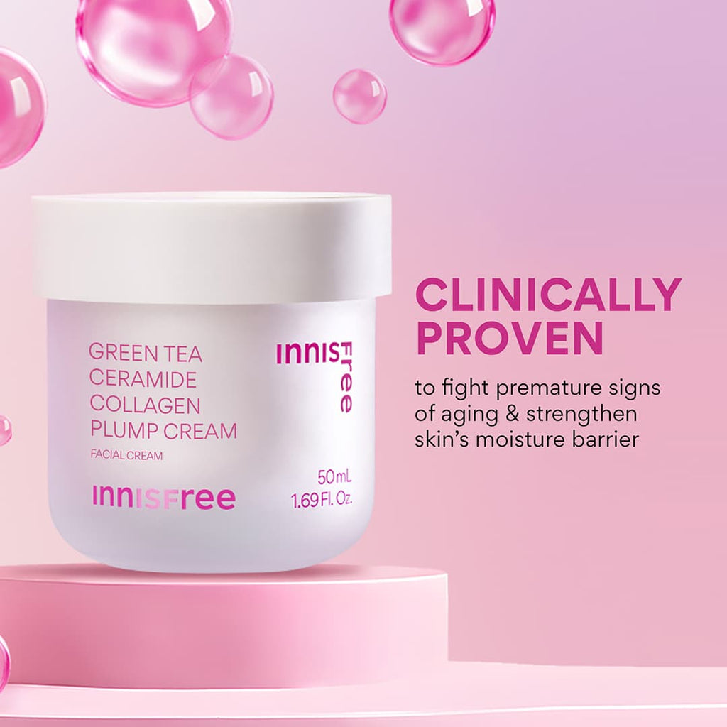 Green Tea Ceramide Collagen Plump Cream clinically proven to fight premature signs of aging