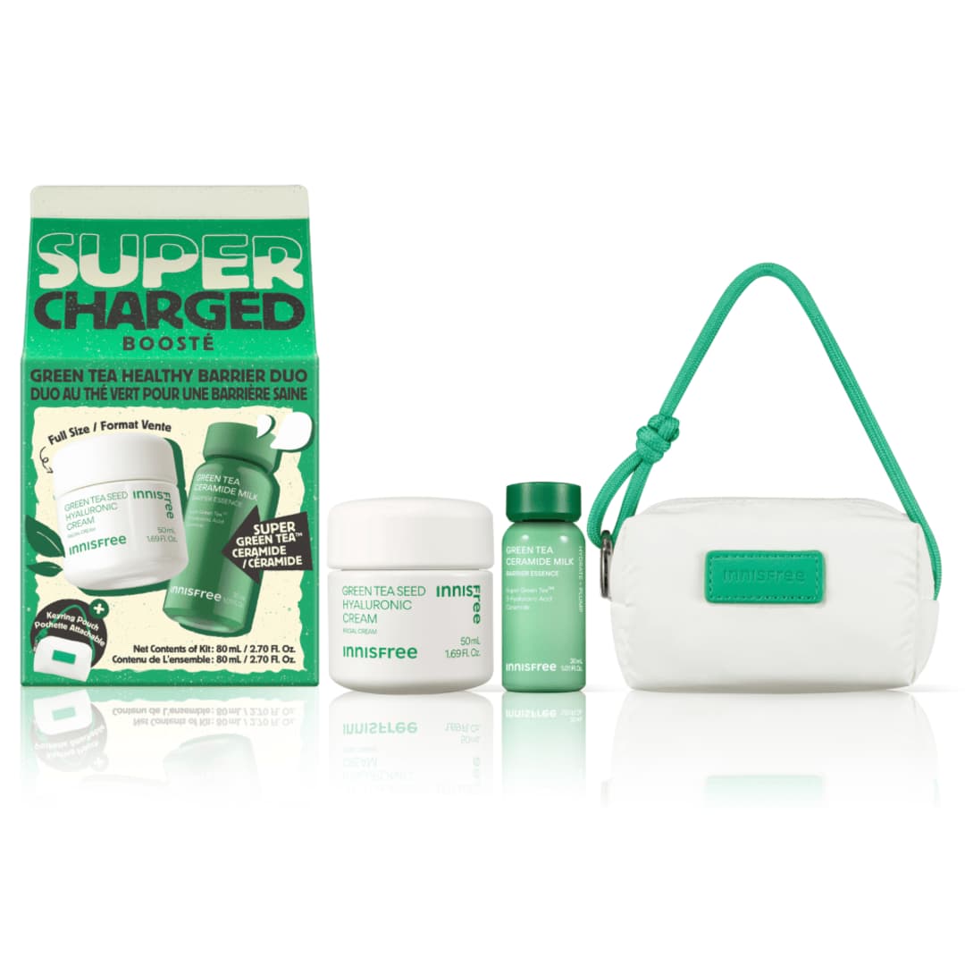 Supercharged Green Tea Healthy Barrier Duo packshot ft
Green Tea Seed Hyaluronic Cream and Green Tea Ceramide Milk 